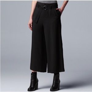 Simply Vera Wang black belted wide leg pants